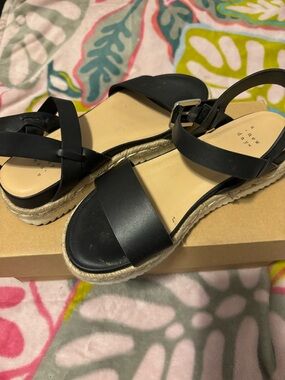a new day Black Espadrille-Style Platform Sandals